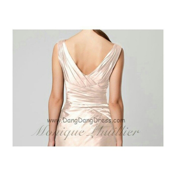 Monique Lhuillier lined silver Evening Gown.  NWT - Picture 4 of 7